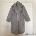 Faux Fur Stylish Long Belted Coat image 10