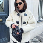 Faux Fur Stylish Plush Buckle Jacket image 9