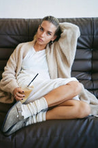 Faux Mink Fur Knit Plush Relaxed Longline Overcoat image 11