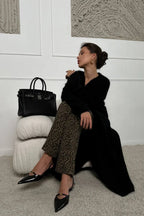 Faux Mink Fur Knit Plush Relaxed Longline Overcoat image 10