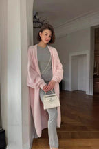 Faux Mink Fur Knit Plush Relaxed Longline Overcoat image 9