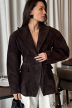 Faux Suede Blazer Style Elegant Coat image 2