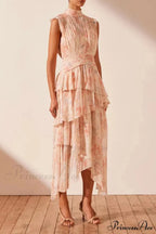 Faye Sleeveless Stylish Ruched Midi Dress image 12