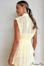 Faye Sleeveless Stylish Ruched Midi Dress image 5