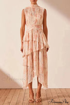Faye Sleeveless Stylish Ruched Midi Dress image 11