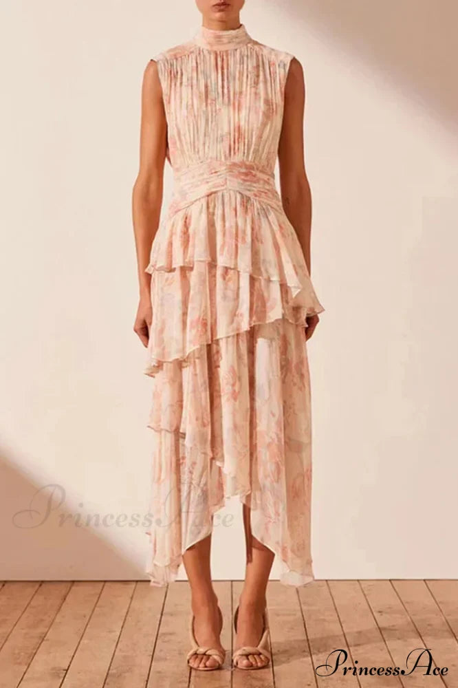Faye Sleeveless Stylish Ruched Midi Dress image 11