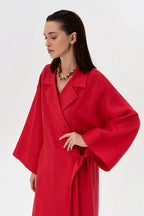 Long Sleeve Cotton Linen Shirt Coat image 5