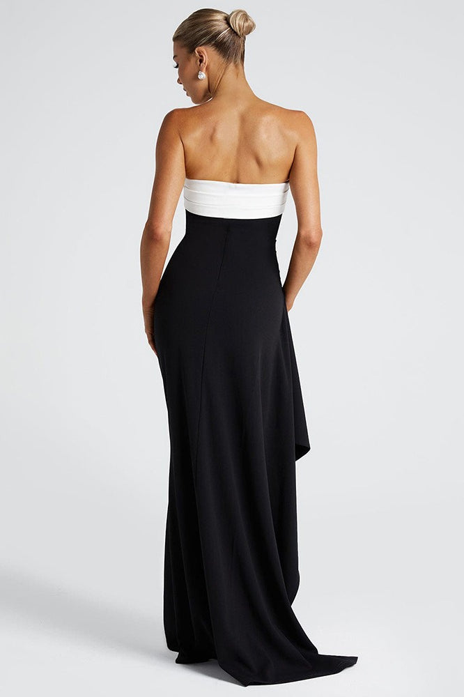Off-Shoulder Strapless Bodycon Slit Maxi Dress image 4