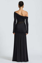 Sheer Pleated Off Shoulder Party Dress image 3