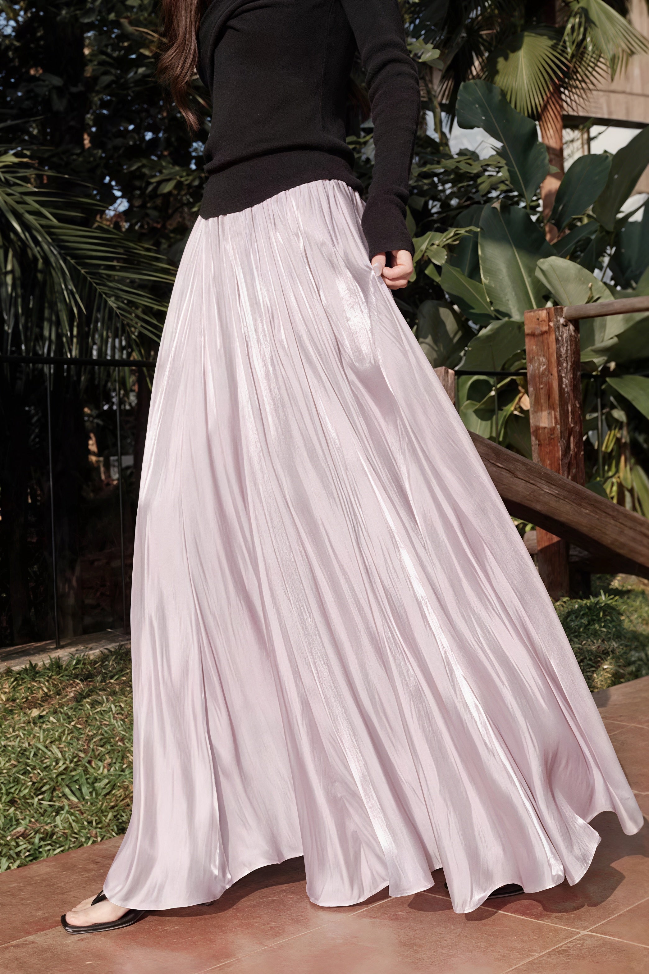 Mermaid Shiny Acetate Like Maxi Skirt image 1