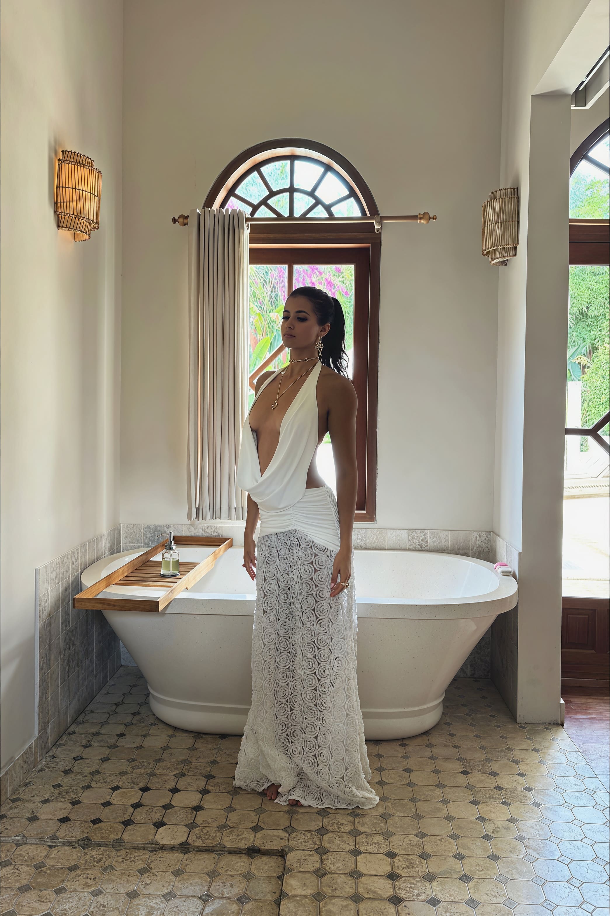 Sexy 3D Floral Spaghetti Strap Open Back Maxi  Vacation Dress image 3