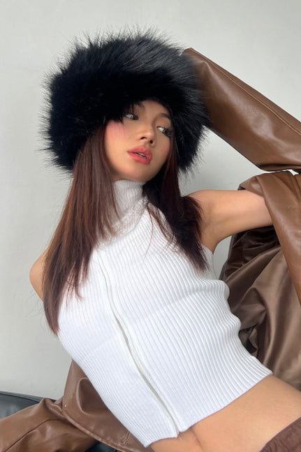 Faux Fur Thickened Y2K Dome Shaped Hat image 6