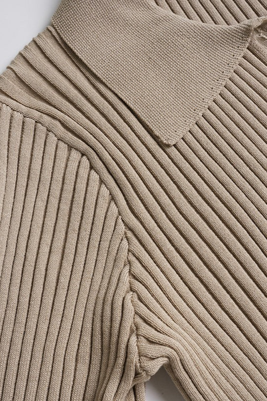 Solid Color Retro Knit Blouse image 4