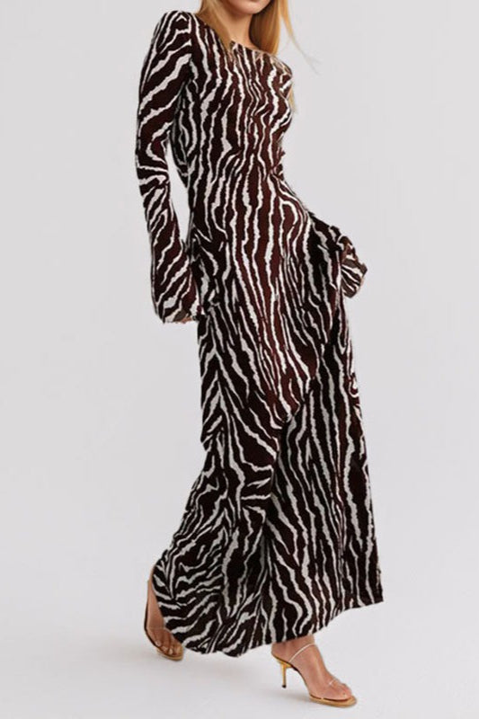 Bohemian Floral Print Long Sleeve Maxi Dress image 2