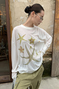 Casual Starfish Sheer Long Sleeve T-shirt image 1