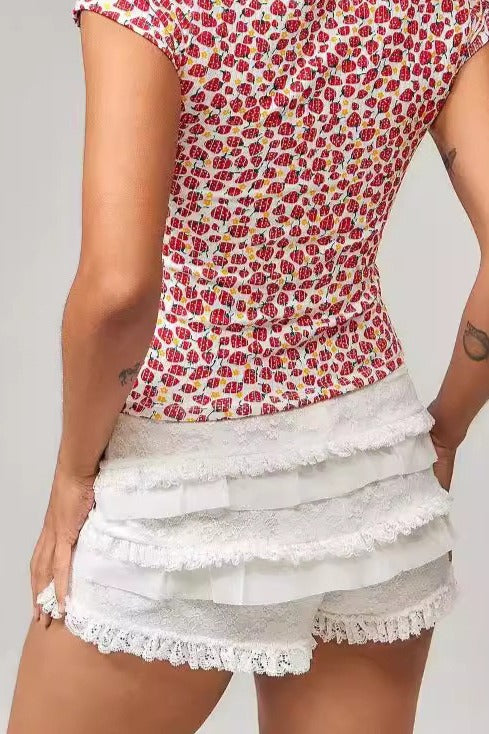 Layered Ruffle Lace Shorts image 2
