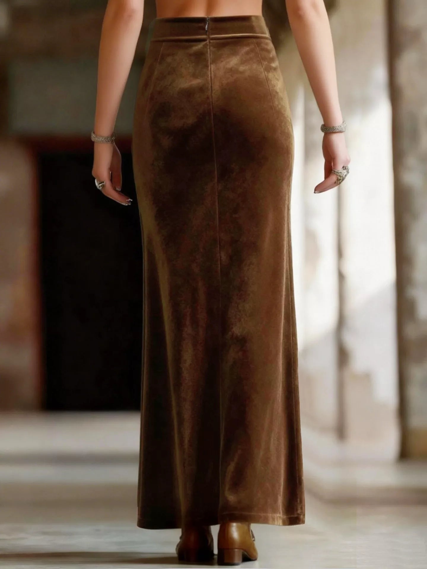 Ophelia Maxi Skirt detail view styled for Avrienne