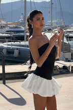 Fall Chic Elegant Strapless Peplum Mini Party Dress image 6