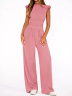 Margot Wide Leg Set detail view styled for Avrienne
