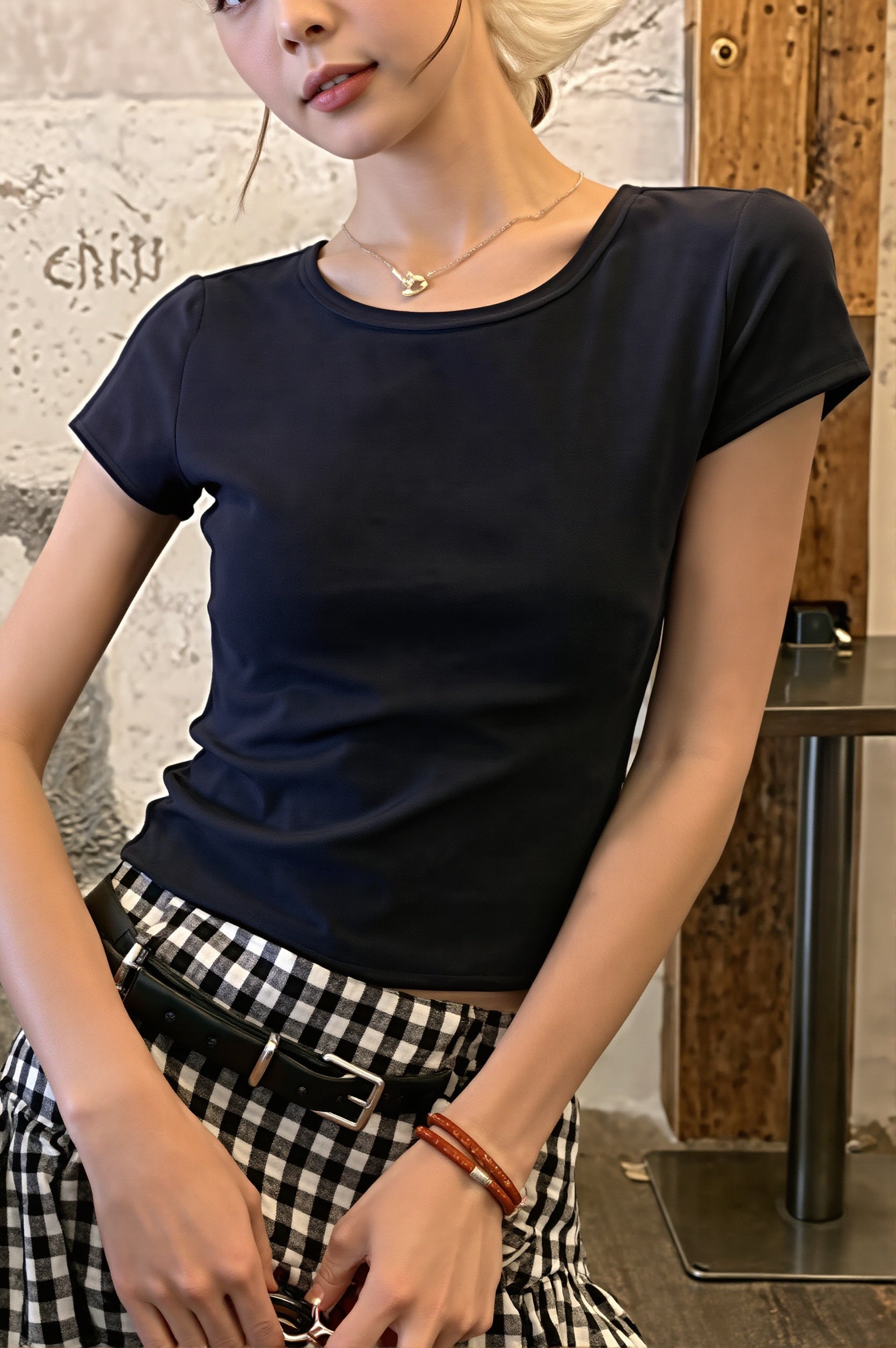 Bow Tie Back Hollow Out T-shirt image 3