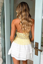 Sexy Tie Ruched Mesh Pleated Halter Top image 9