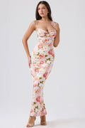 Floral Fitted Split Casual Maxi Dress image 5