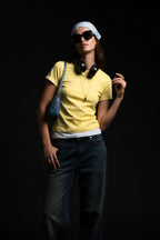 Minimalist Solid Crew Neck Slim Crop T-shirt image 4