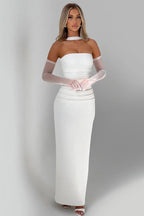 Sheer Sleeve Bustier Gown Formal Dress image 2