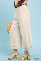 Nora Linen Trousers detail view styled for Avrienne