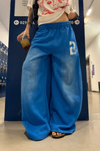 Y2K Oversized Blue Sweat Pants image 4