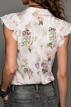 Light Mercerized Floral Lace Blouse image 2