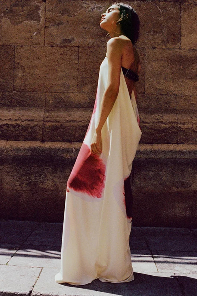 Backless Loose Maxi Floral Dress image 5