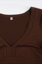 Vintage Floral Embroidery Tie Waist V Neck T-shirt image 7