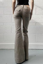 Slight Stretch Low Rise Flare Jeans image 3