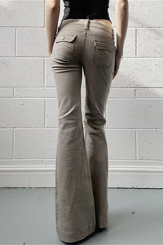 Slight Stretch Low Rise Flare Jeans image 3