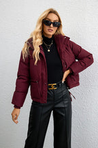 Short Stand Collar Relaxed Puffer Jacket image 9