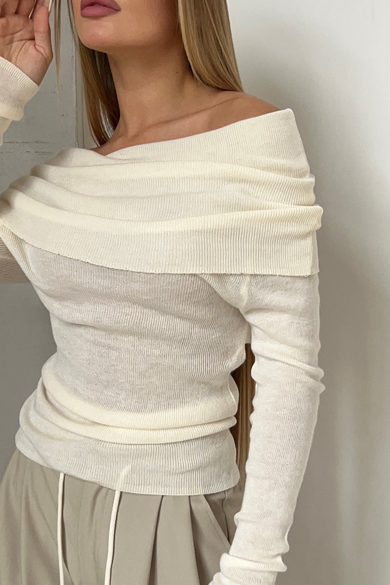 Slim Fit Off-Shoulder Knit Top image 25