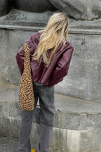 Burgundy Vintage Biker Coat image 5