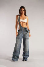 Low Rise Wide Leg Overall Jeans image 2