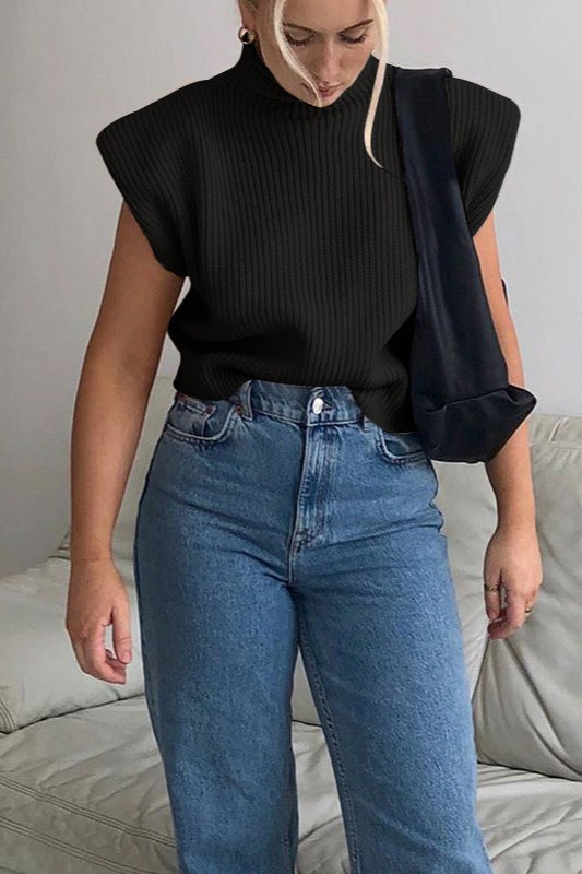 Vintage Turtleneck Short Sleeve Sweater image 8
