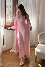 Solid V Neck Cotton Knit Bodycon Two Piece Set image 5