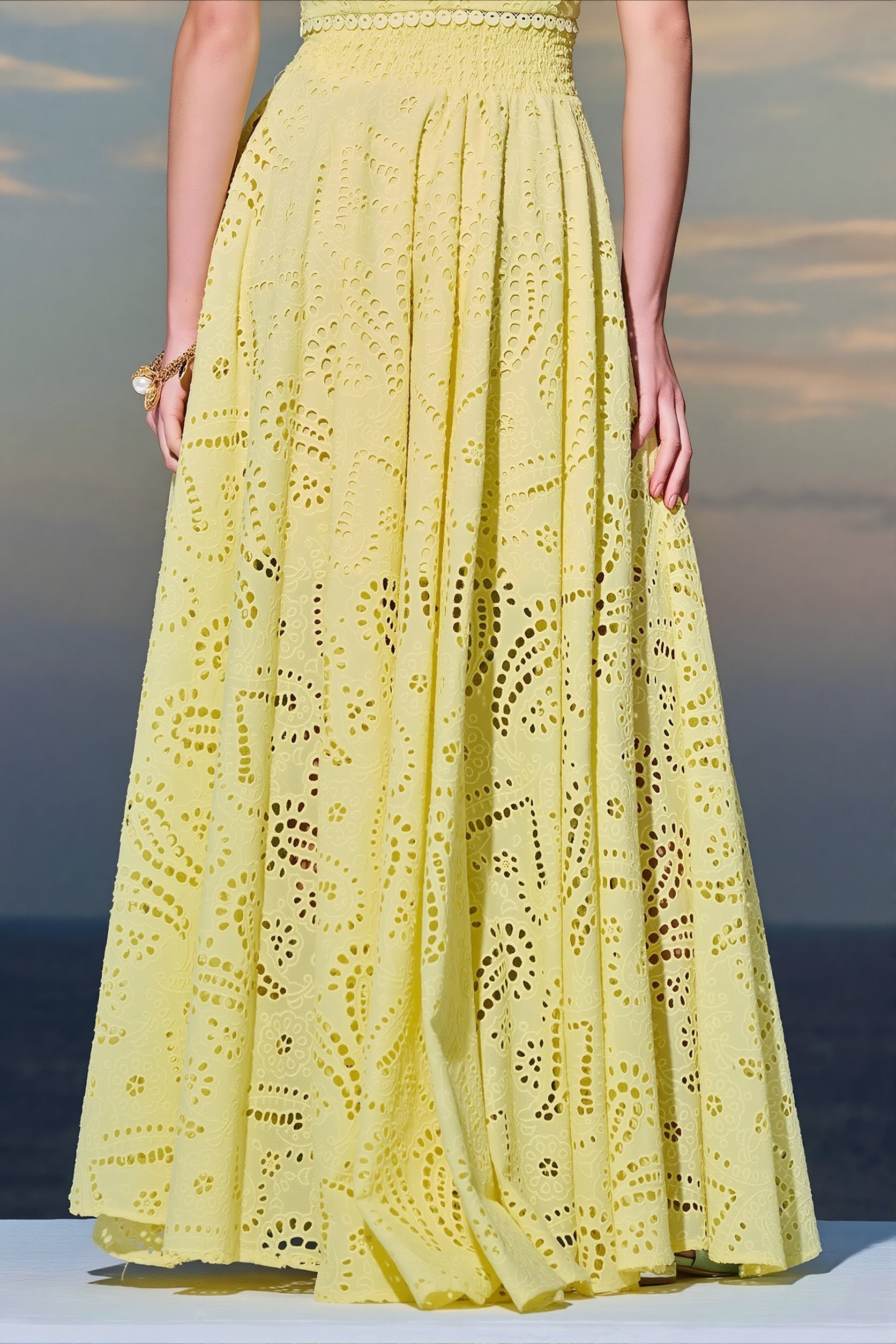 Hollow Out Pocket Vacation Maxi Skirt Set image 6