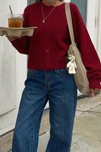 Cropped Knit Button Cardigan image 2