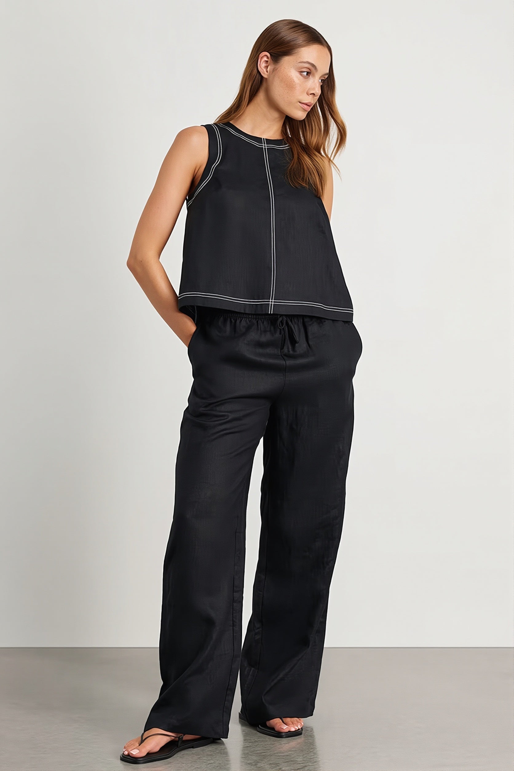 Cotton Linen Vest Two Piece Set image 7