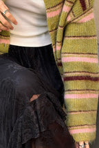 Striped Color Block Knit Loose Cardigan image 4
