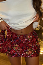 Geometric Splice Sequin Mini Skirt image 5