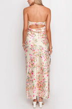 Off Shoulder Backless Maxi Floral Dress image 5