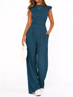 Margot Wide Leg Set detail view styled for Avrienne