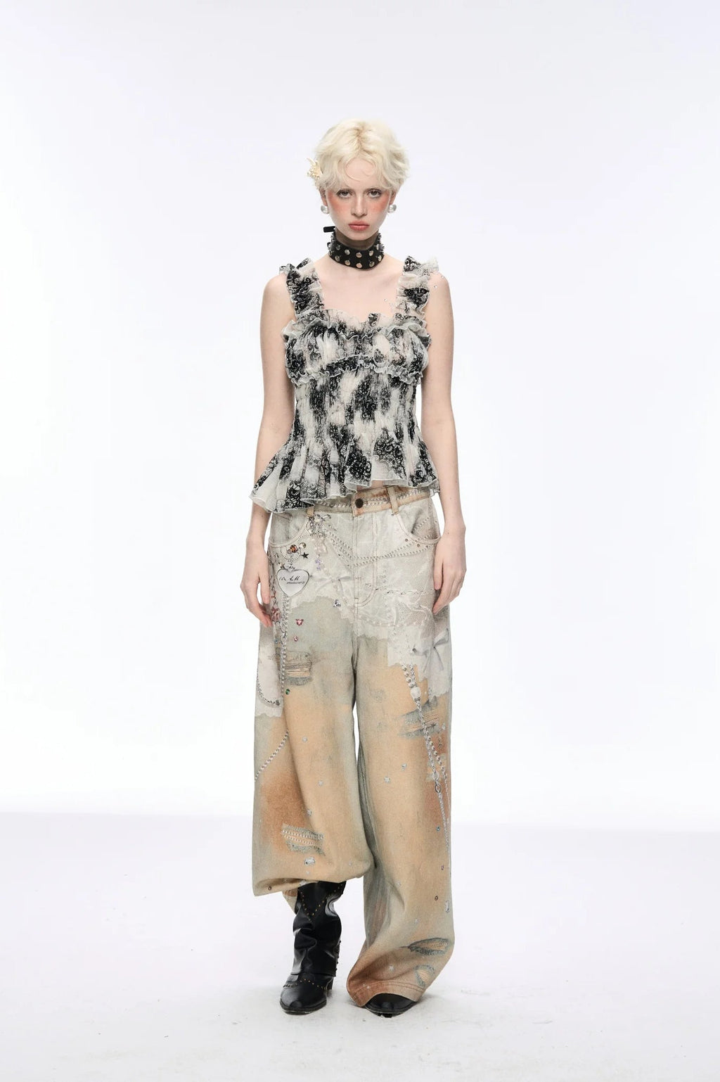 Tie Dye Baggy Wide Leg Denim Jeans image 7