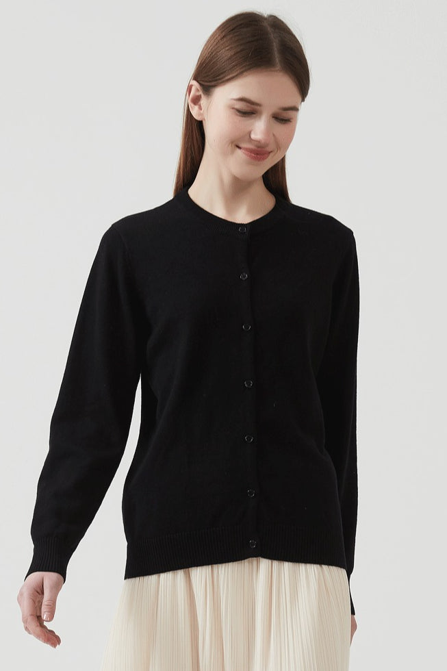 Cotton Crew-Neck Lightweight Knit Outerwear Cardigan image 7